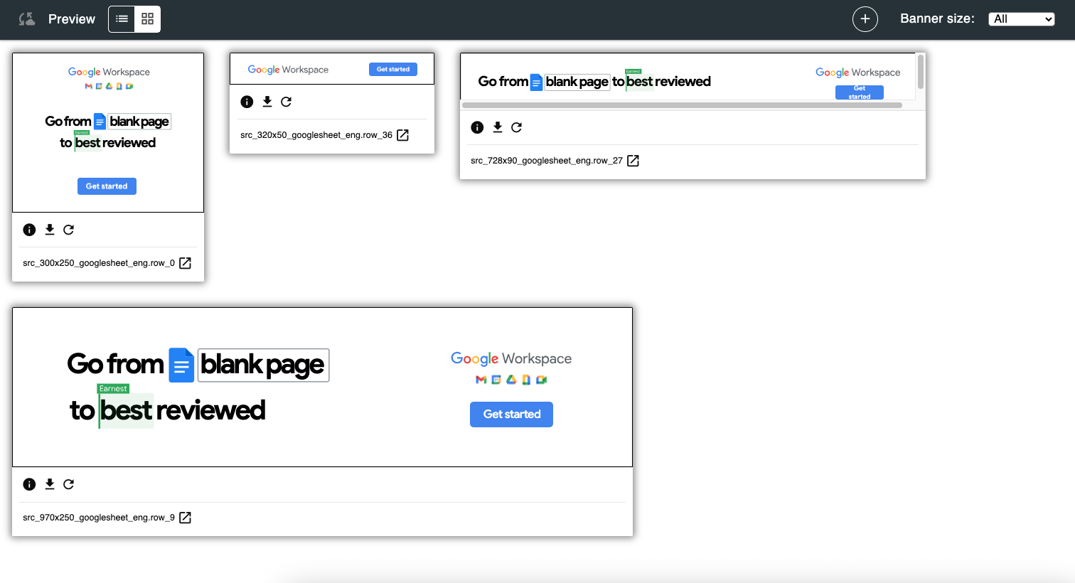 Google banners